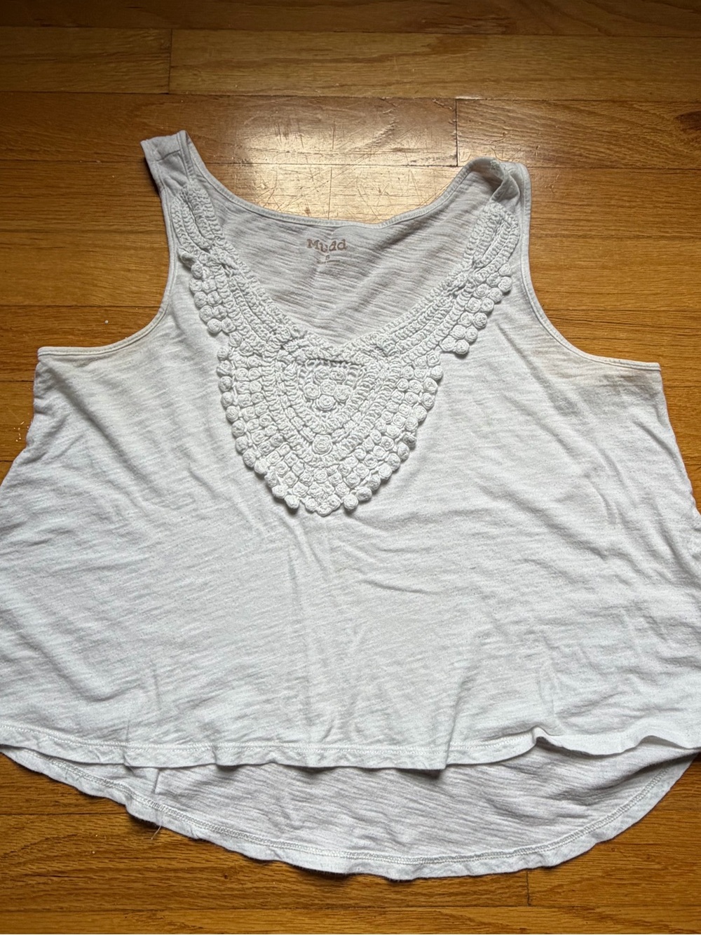 Mudd White Crochet-Detail Tank Top